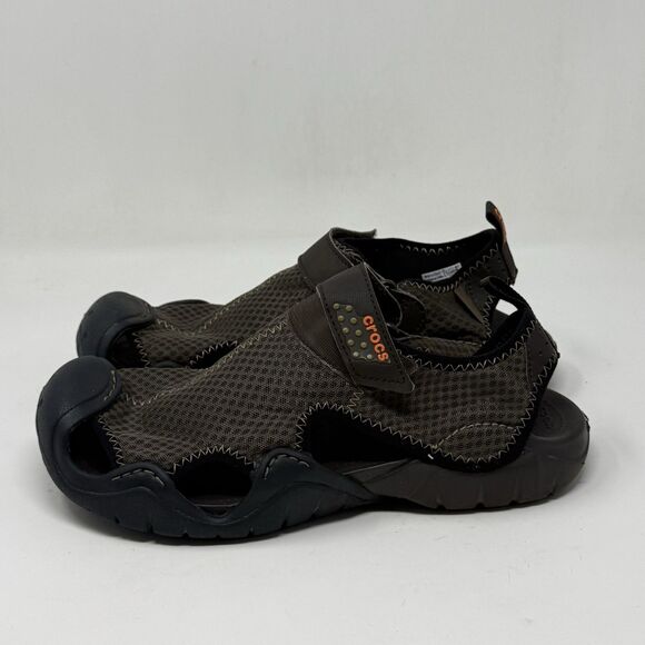 Crocs Swiftwater Mesh Deck Sandals Shoes Mens 10 Brown Fisherman Water Comfort main image 14